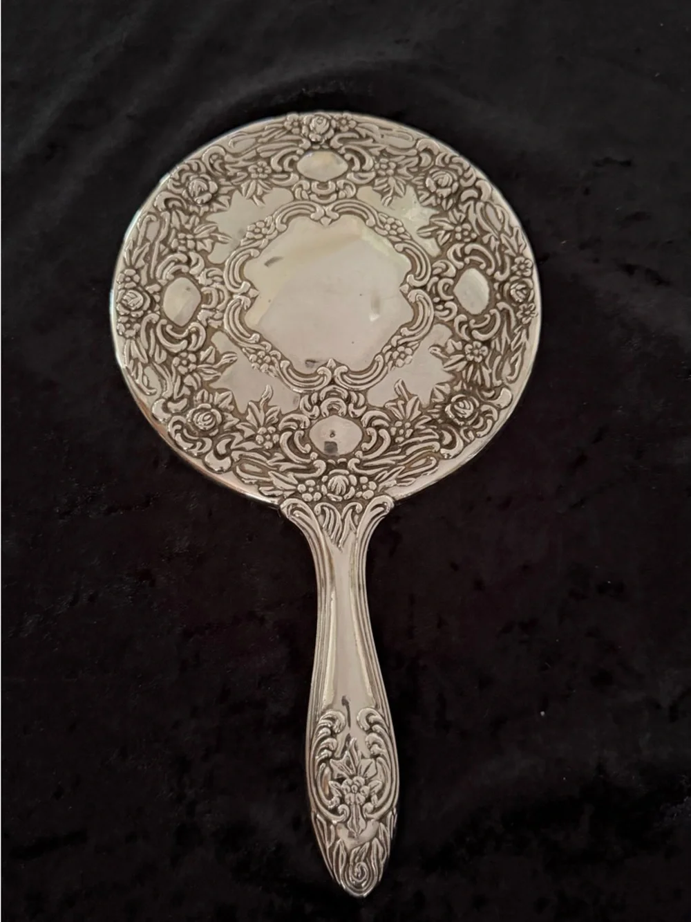 Vintage Silvery Plated Dressing Mirror